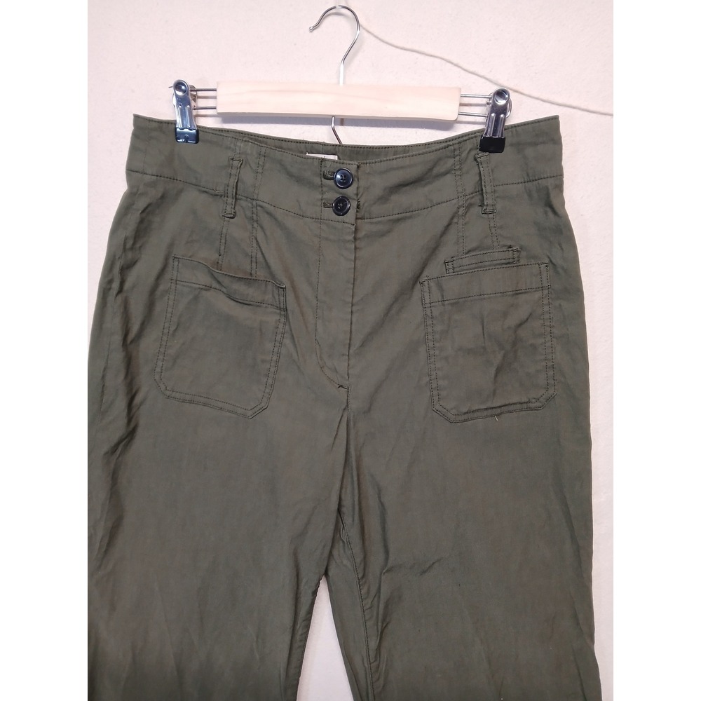 Maeve jungle jean‎ pants size 32 forest green wide Leg linen blend high waisted
